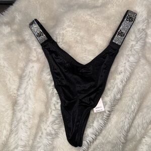 Brand New Victoria Secrets Black Sparkly strap thong!